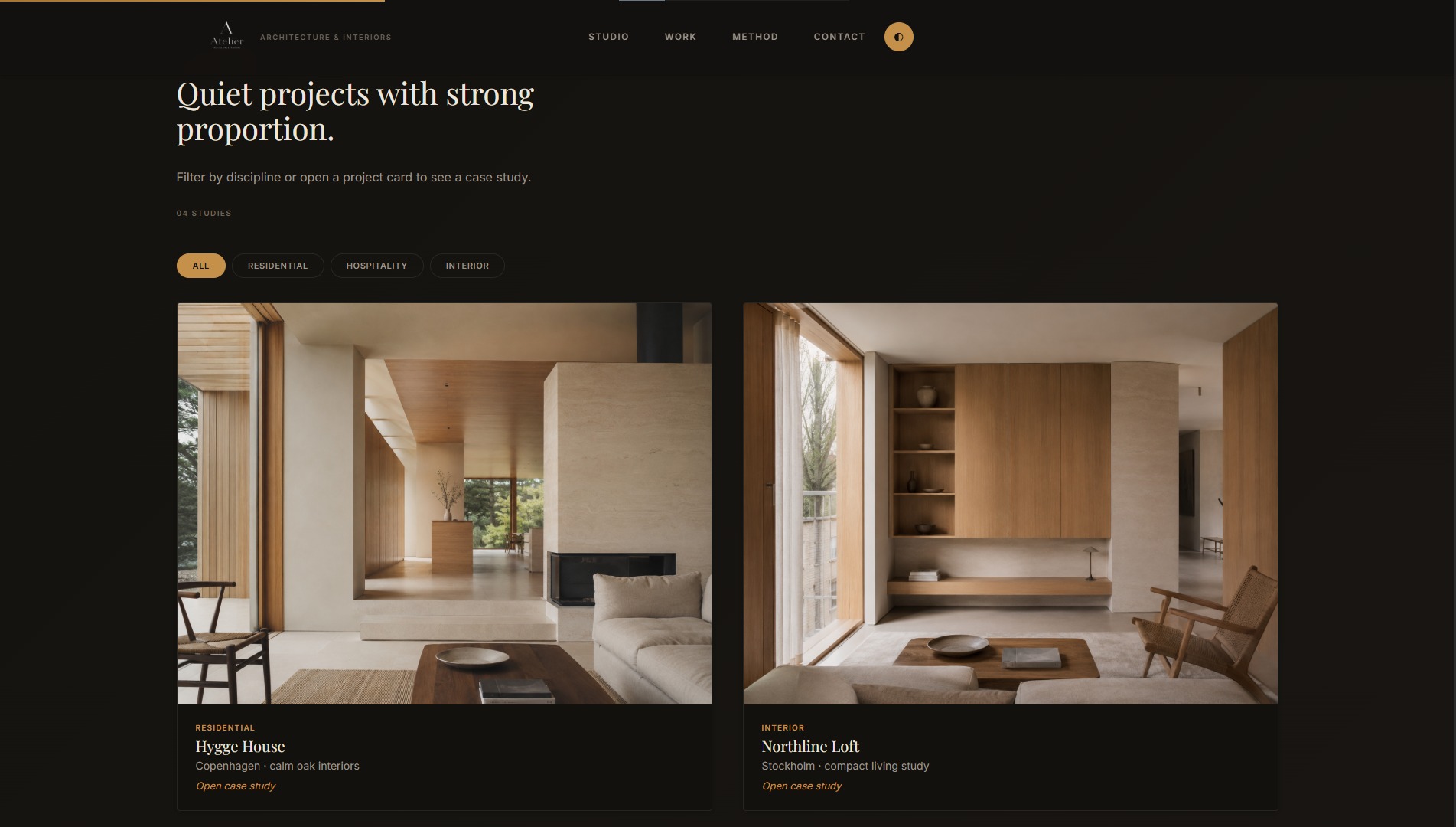 Atelier Studio — Interface